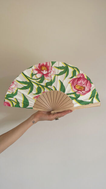 pink peonies fan