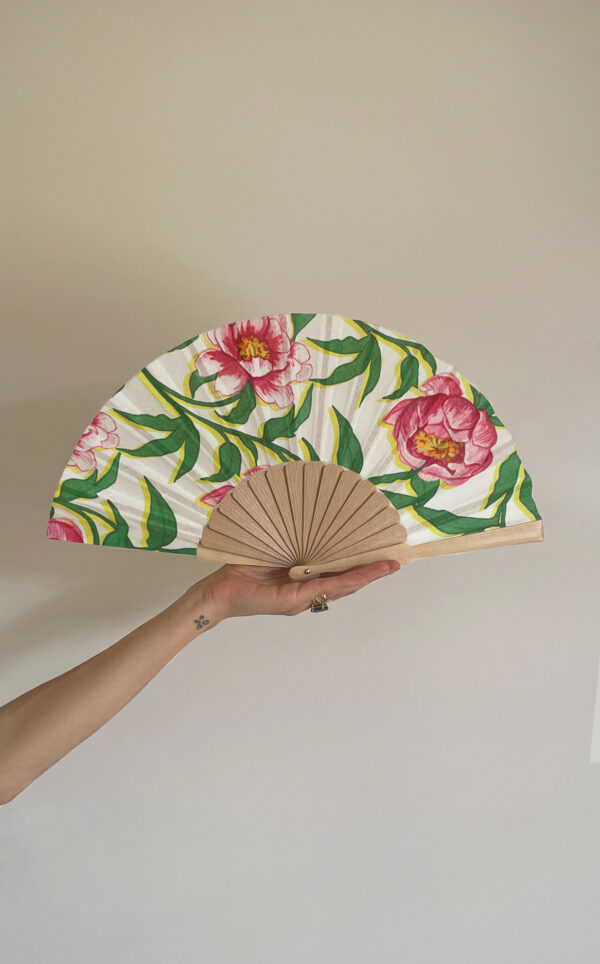 pink peonies fan