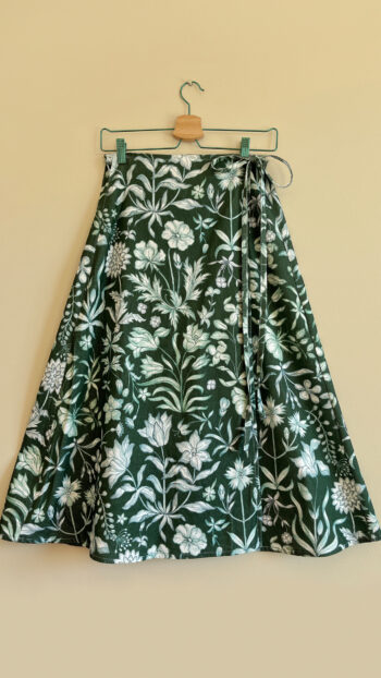 deep green wrap skirt