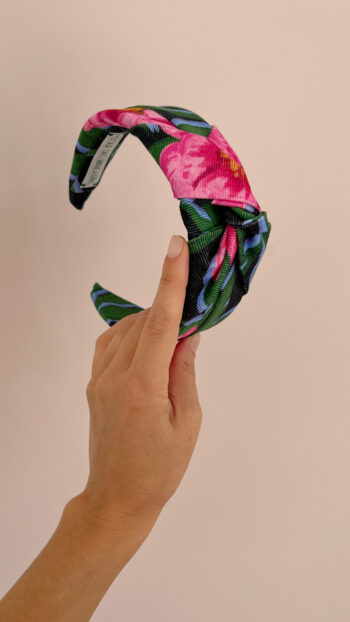 pink peonies headband