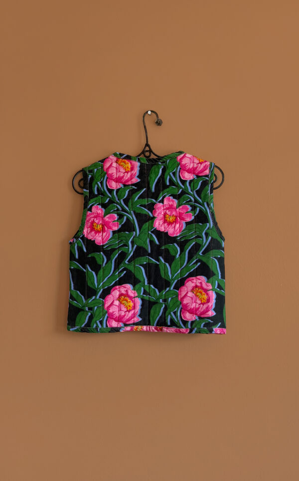 Pink Peonies Padded Vest _ Pre-order - Image 3